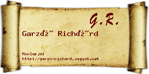 Garzó Richárd névjegykártya